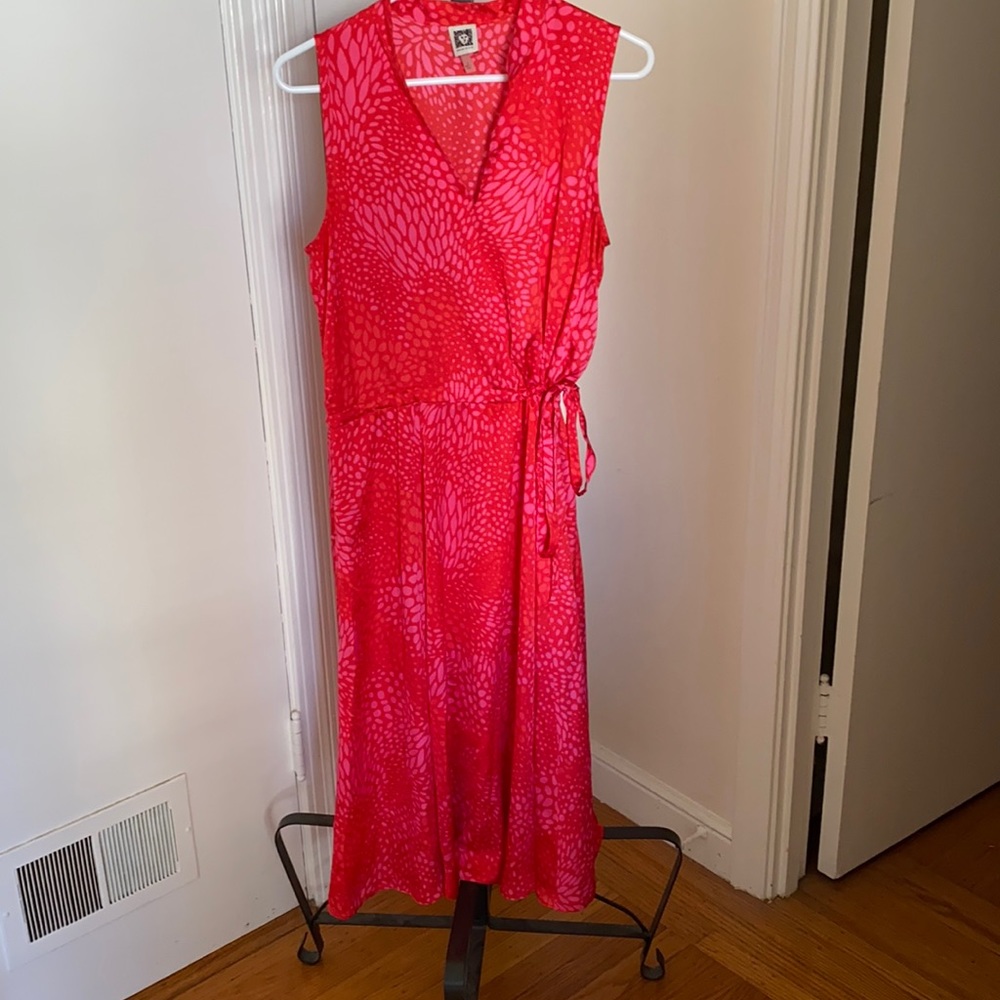 Anne Kein pink/red midi dress